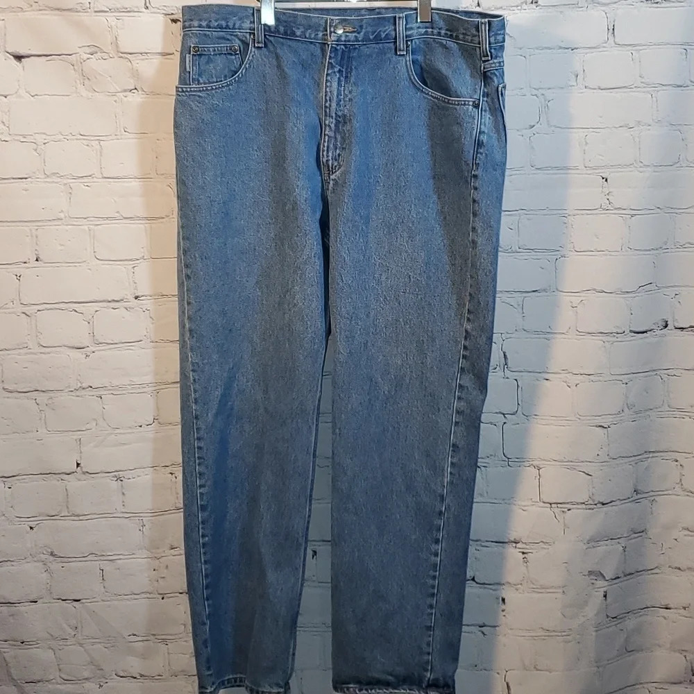 Carhartt Men's Size 40x30 Straight Fit Regular Relaxed Fit Blue Jeans BD0018-M